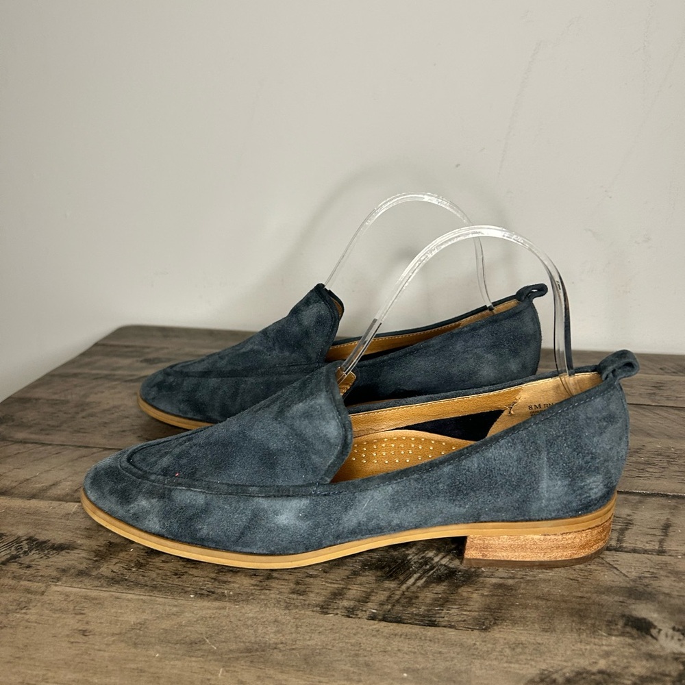 Susina Navy Blue Suede Loafers